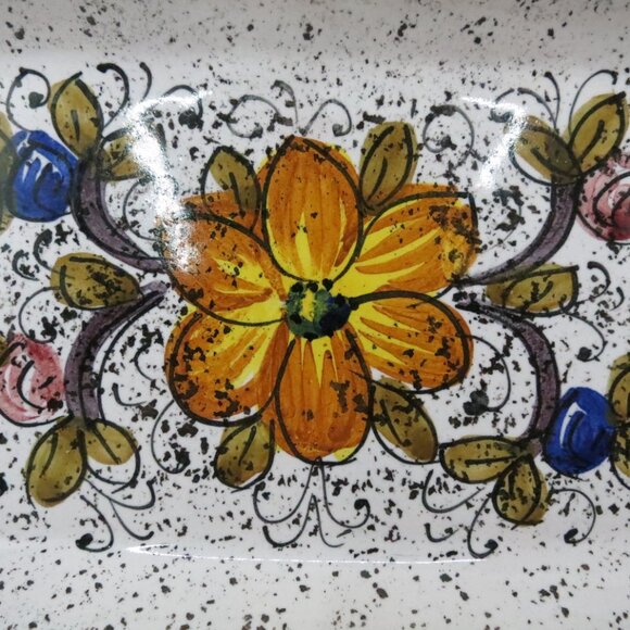 Demitasse Set F.I.C. Deruta Italy Cups Tray Majolica Floral Terracotta Tin Glaze - Picture 13 of 16